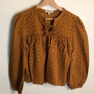 Madewell eyelet peasant blouse